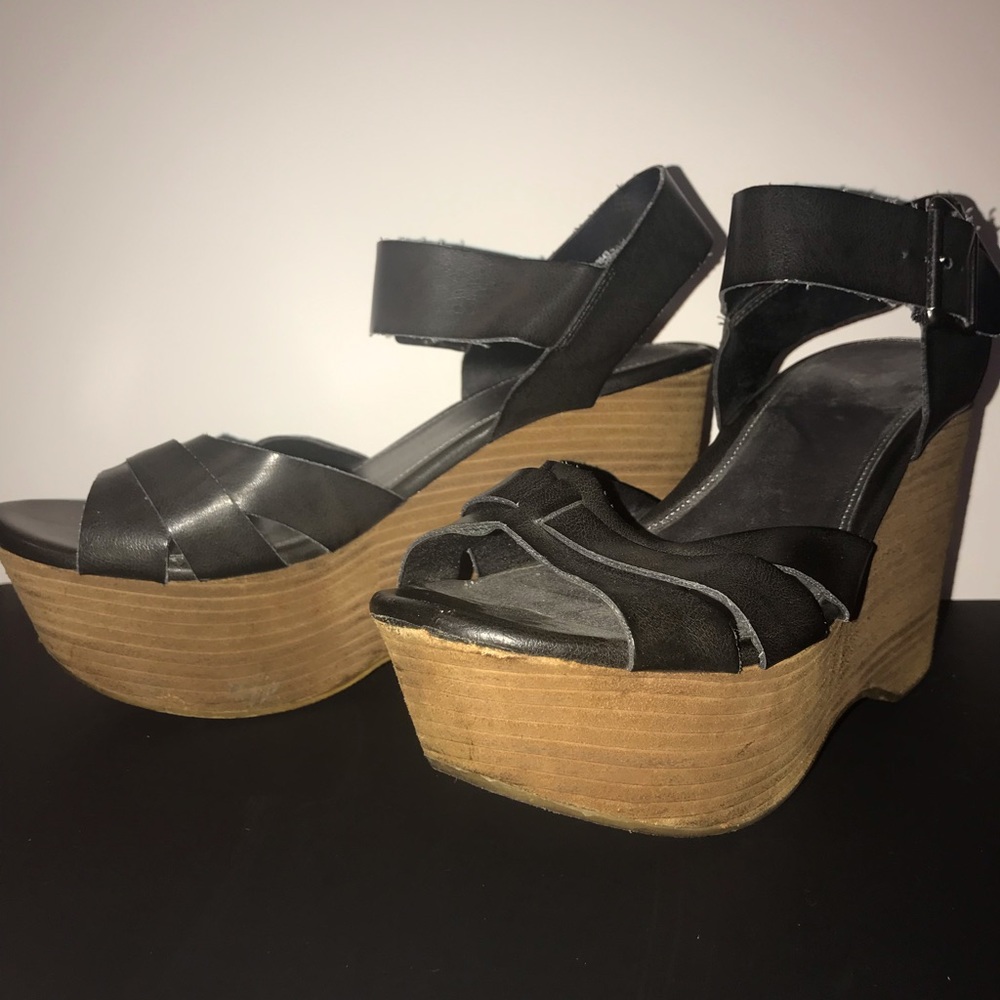 Chunky Black Platform Heels